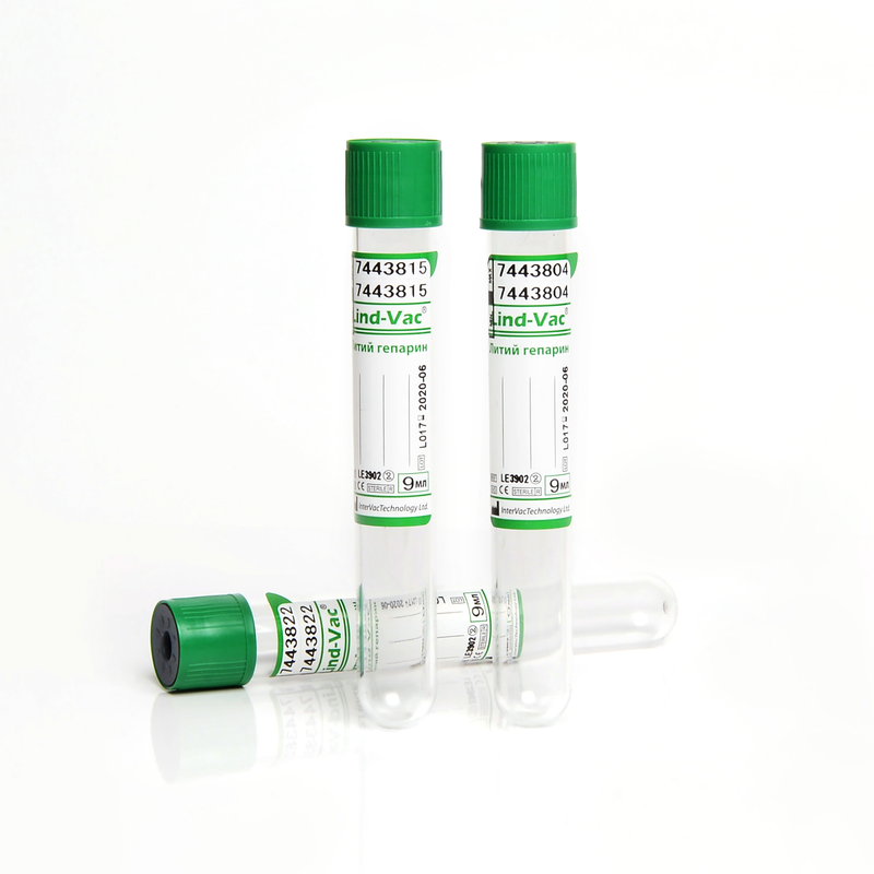 Вакуумна Пробірка Lind-Vac® 13x100 мм, Літій гепарин, 6 мл, зелена кришка